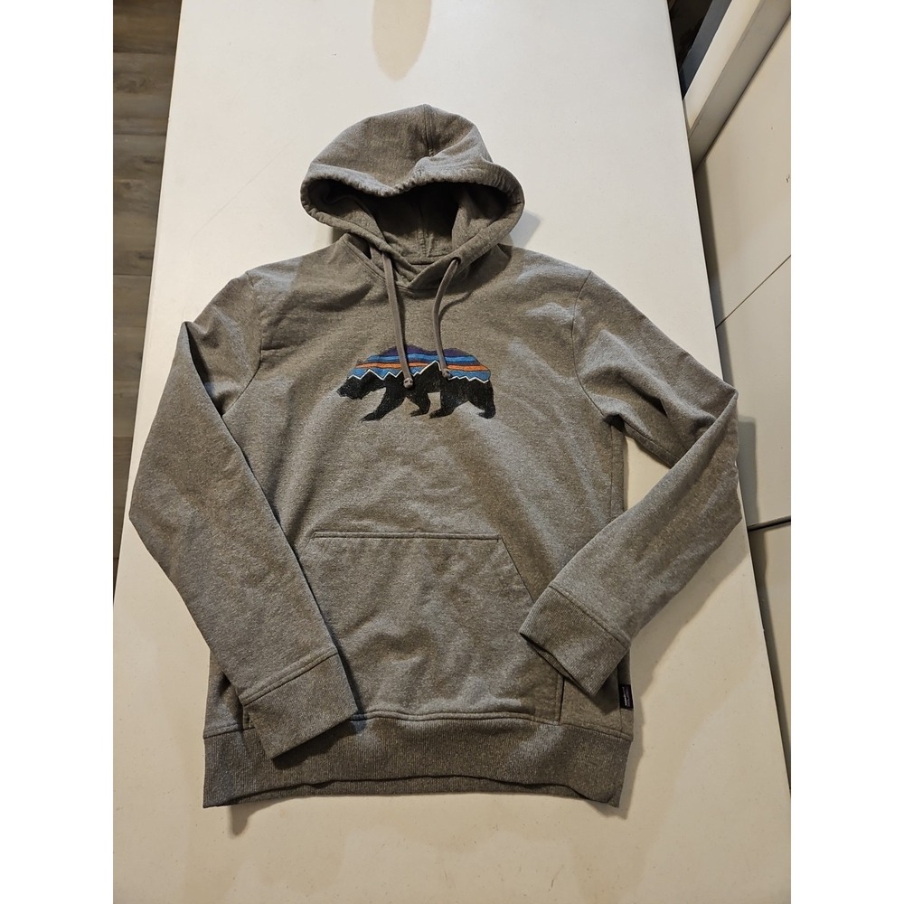 Patagonia Uprisal Hoodie Mens Medium Long Sleeve Hooded Pullover Gray Bear (1083